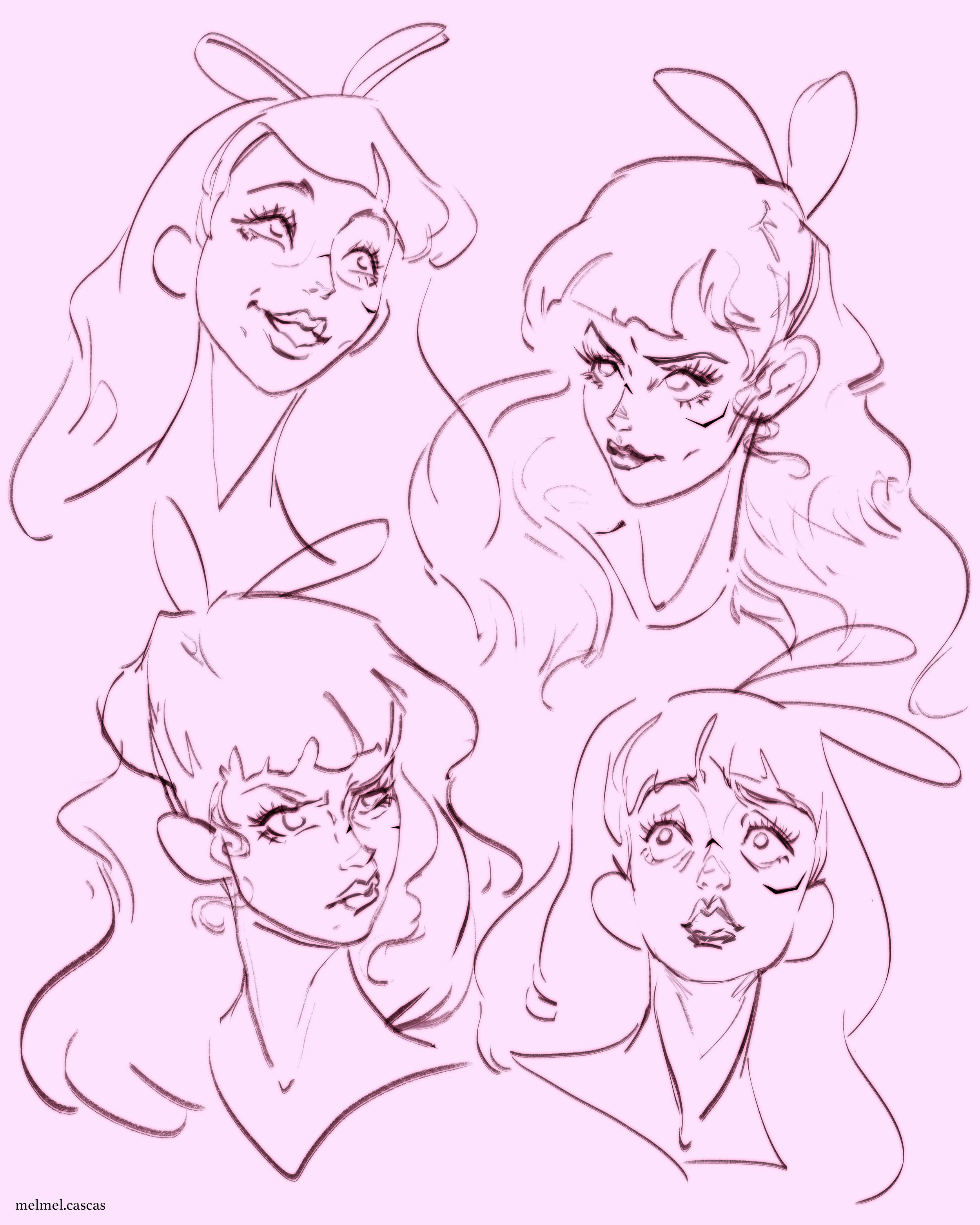 sketches of different facial expressions