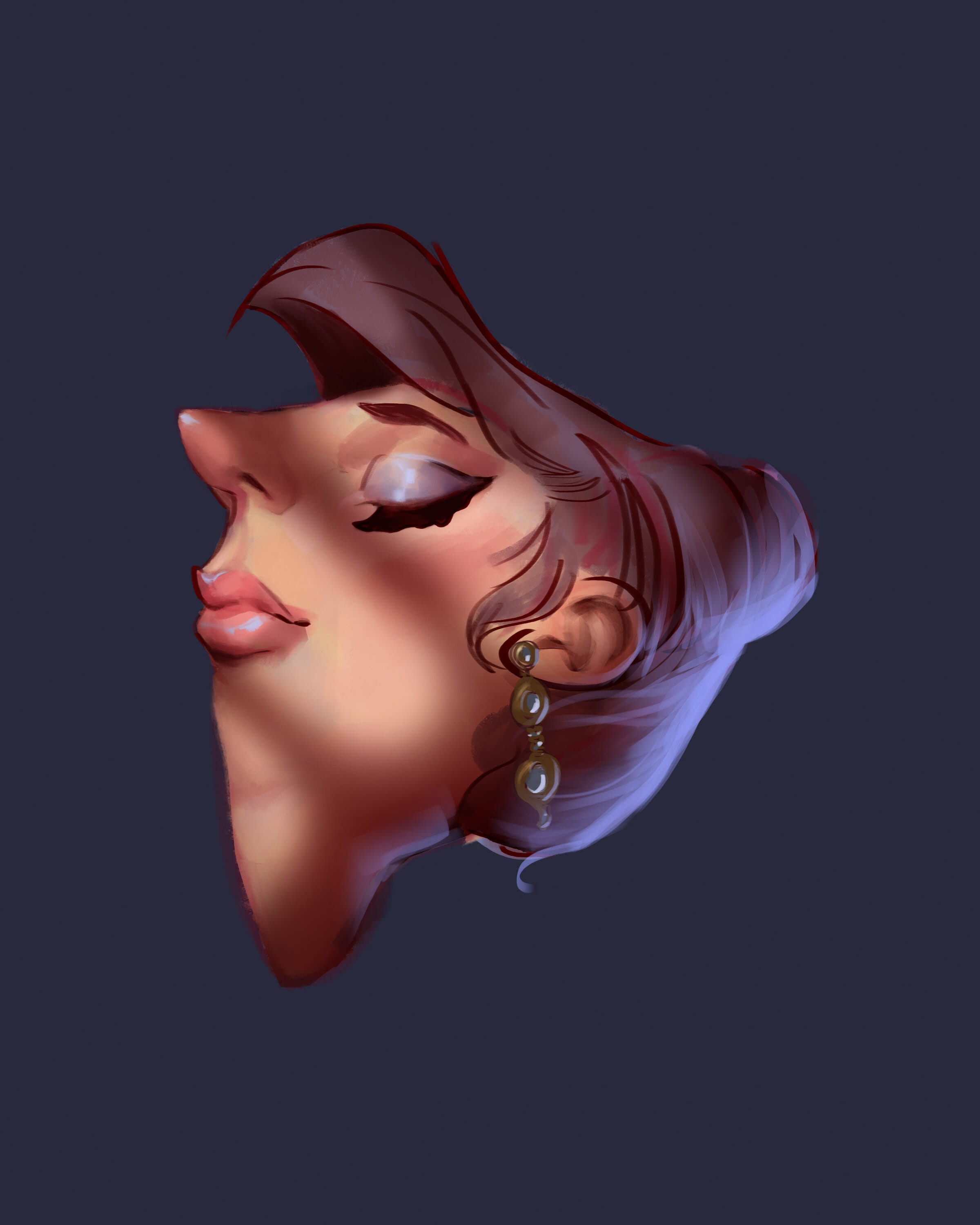woman's head made from a random shape