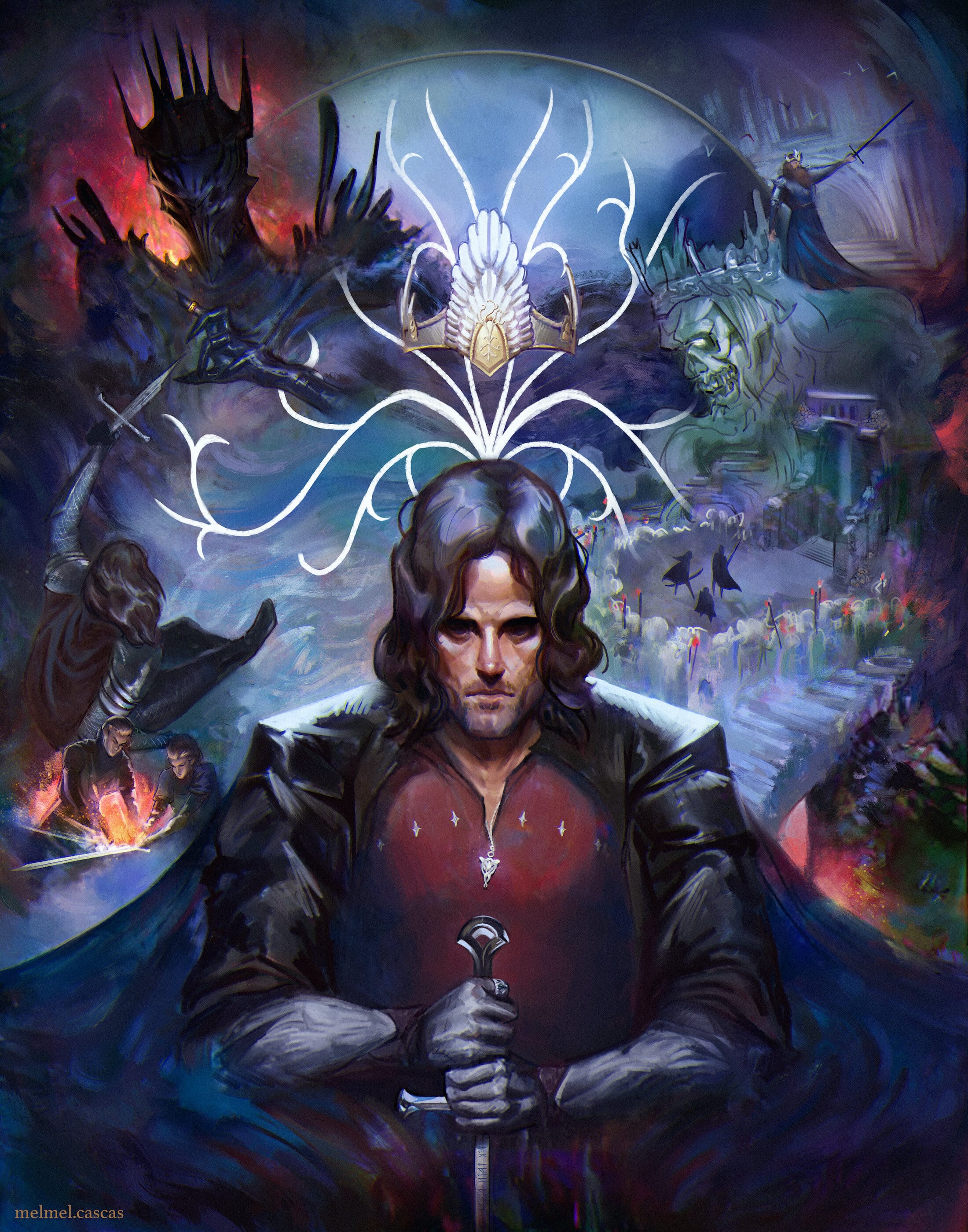 illustration of Aragorn from Lord of the Rings